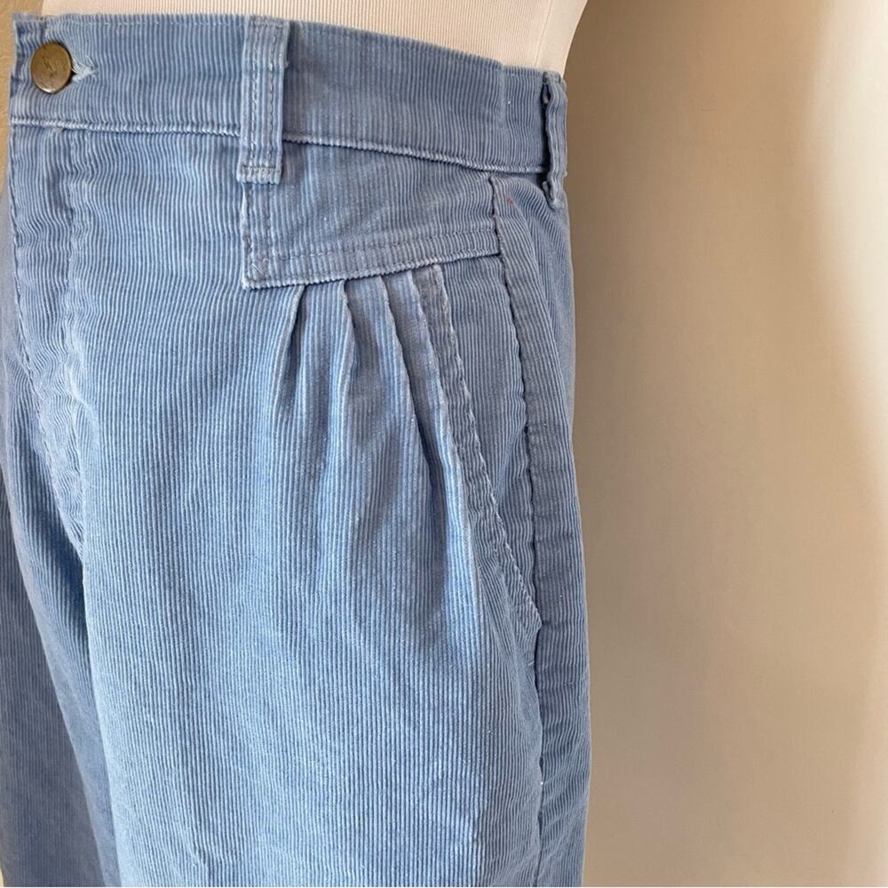 River Trader Y2K High Rise Pleated Tapered Corduroy Pants Blue Slouchy Normcore - Picture 8 of 16